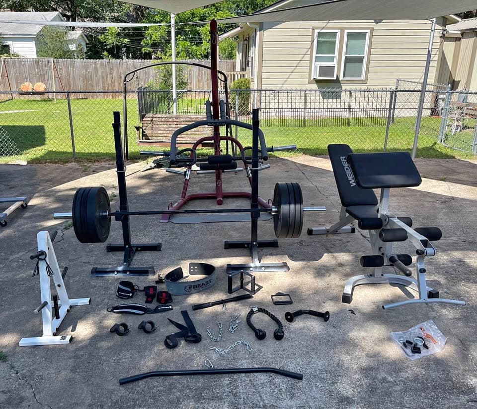 TEST - Home gym Body-Solid Corner Leverage Gym Barbell Olympic Bumper Plate Weight Set