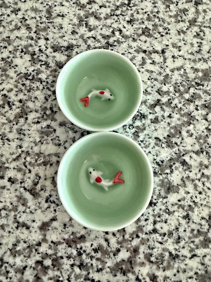 TEST - Set of 2 Koi Fish Sauce Trinket Dishes